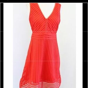 J.Crew red vneck eyelet dress